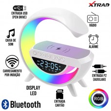 Luminária Caixa de Som Bluetooth RGB com Indução XDG-8601 Xtrad